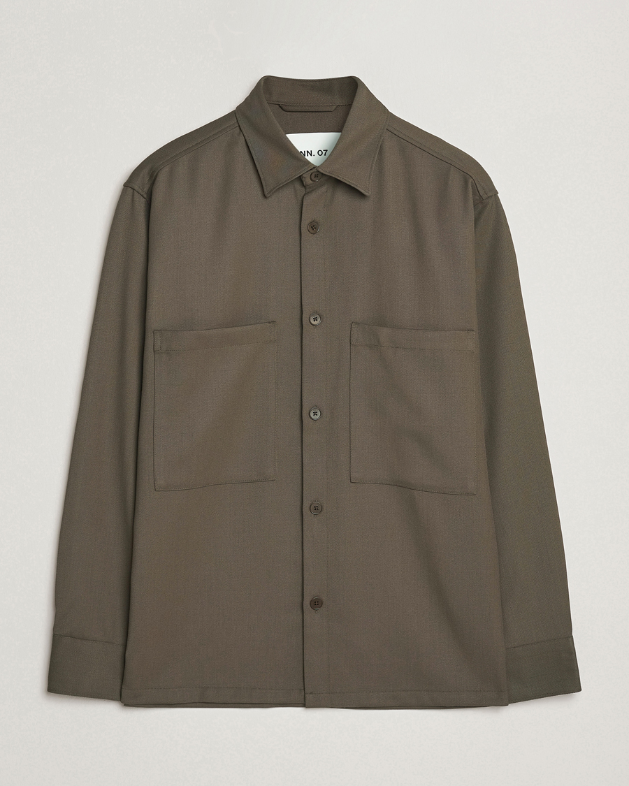 Mies | Kauluspaidat | NN07 | Freddy Wool/Tencel Overshirt Mable Husk