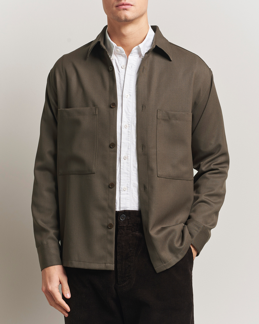 Mies | Kauluspaidat | NN07 | Freddy Wool/Tencel Overshirt Mable Husk