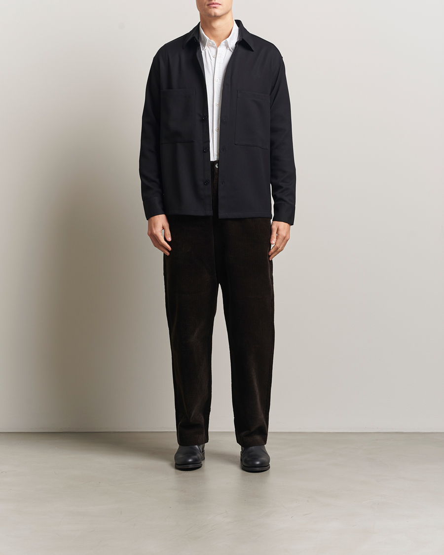 Mies | Kauluspaidat | NN07 | Freddy Wool/Tencel Overshirt Black