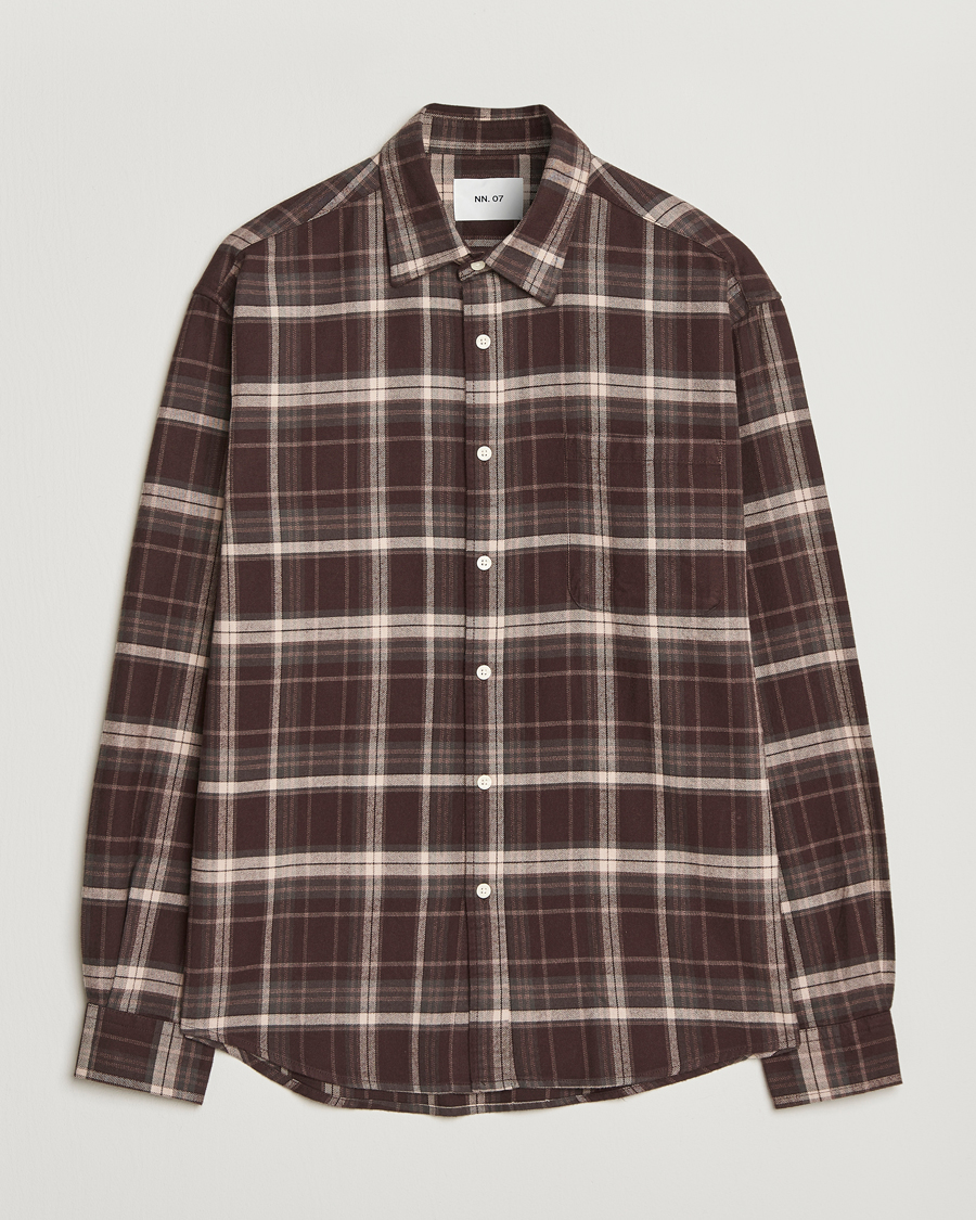 Miehet |  | NN07 | Deon Flannel Checked Shirt Dusky Port