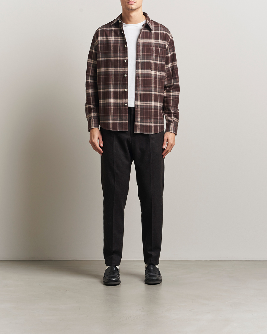Mies | Kauluspaidat | NN07 | Deon Flannel Checked Shirt Dusky Port