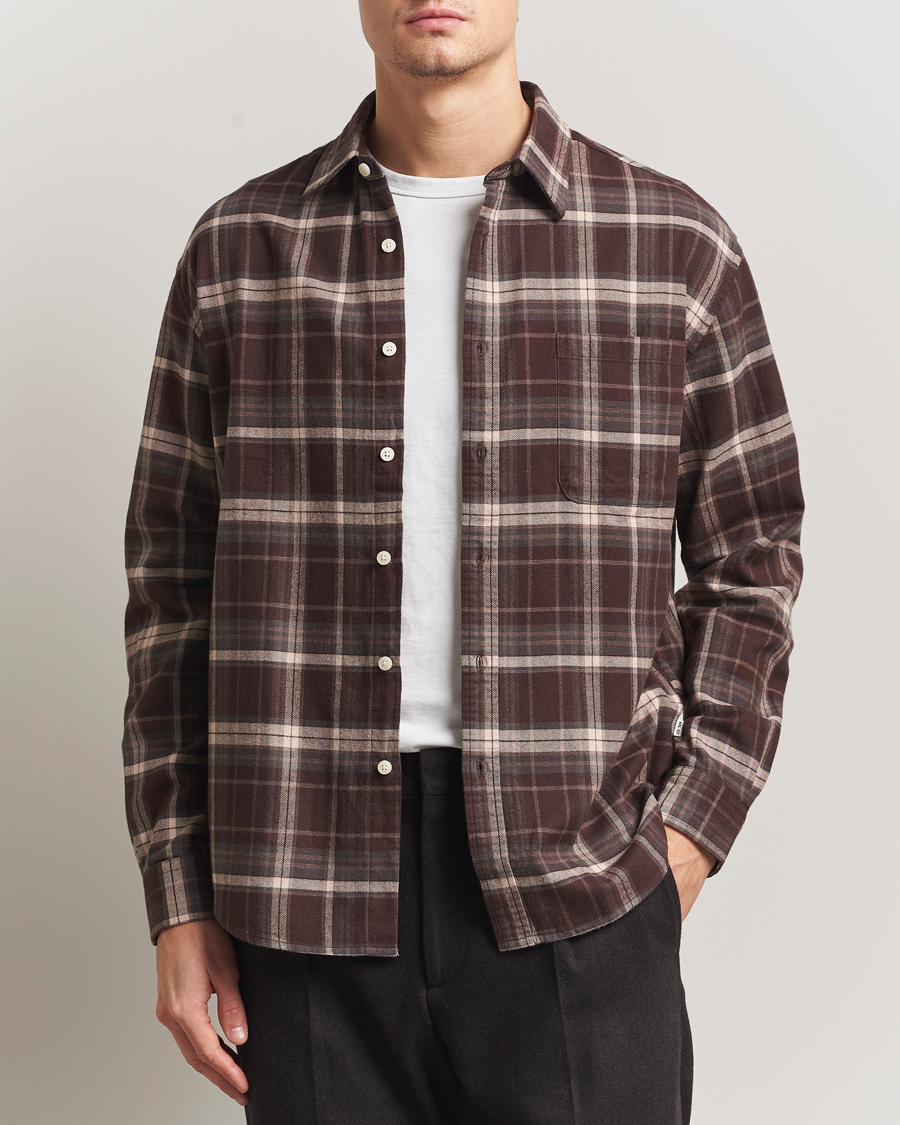 Mies | Kauluspaidat | NN07 | Deon Flannel Checked Shirt Dusky Port