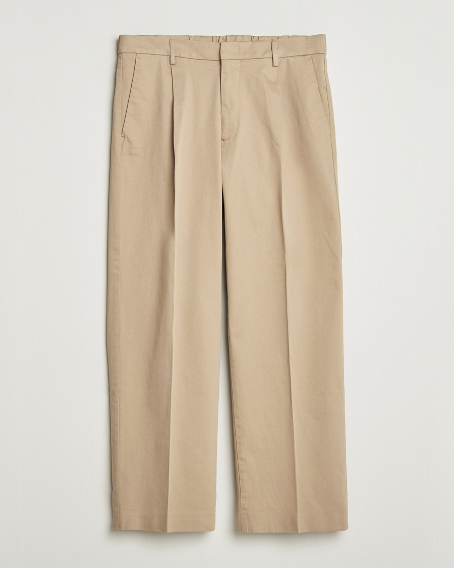 Miehet |  | NN07 | Kay Relaxed Fit Pleated Trousers Desert Khaki