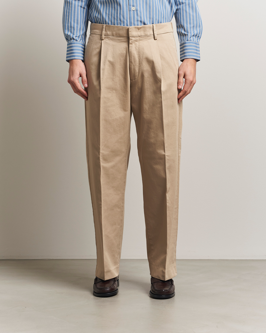 Mies | Housut | NN07 | Kay Relaxed Fit Pleated Trousers Desert Khaki
