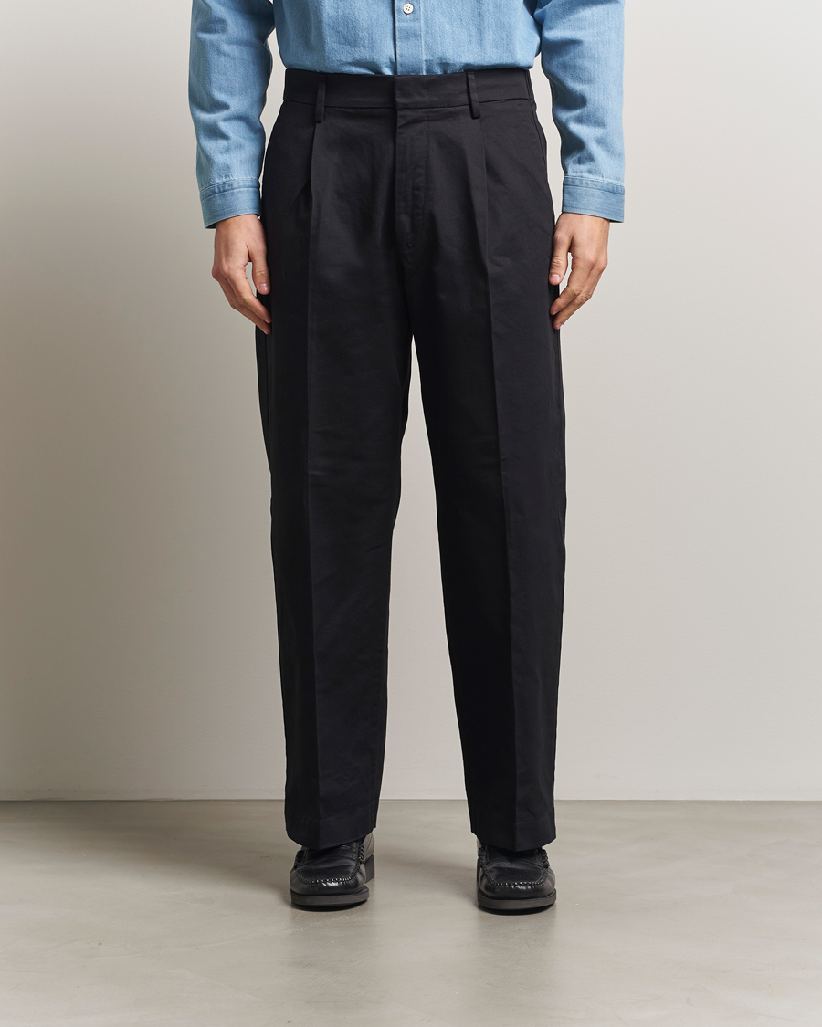 Mies | Housut | NN07 | Kay Relaxed Fit Pleated Trousers Black