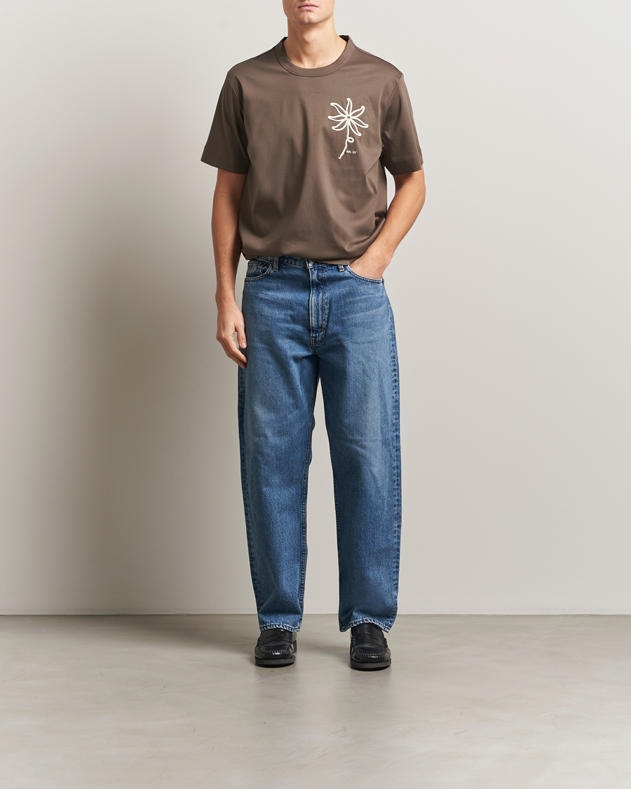 Mies | T-paidat | NN07 | Pedro Embroidered T-Shirt Mable Husk