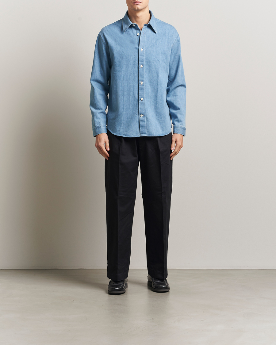 Mies | Kauluspaidat | NN07 | Casper Denim Overshirt Blue