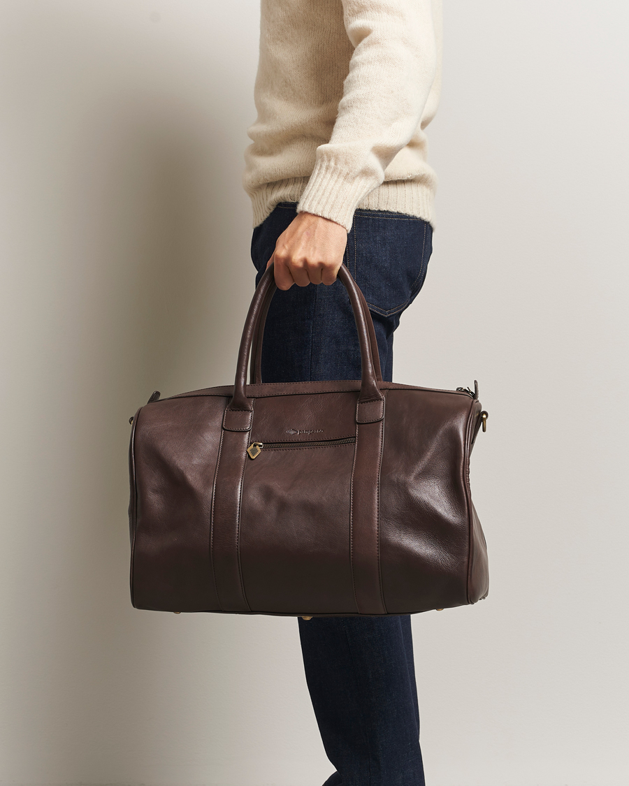Mies | Laukut | Pampeano | Varon Small Leather Weekend Bag Brown