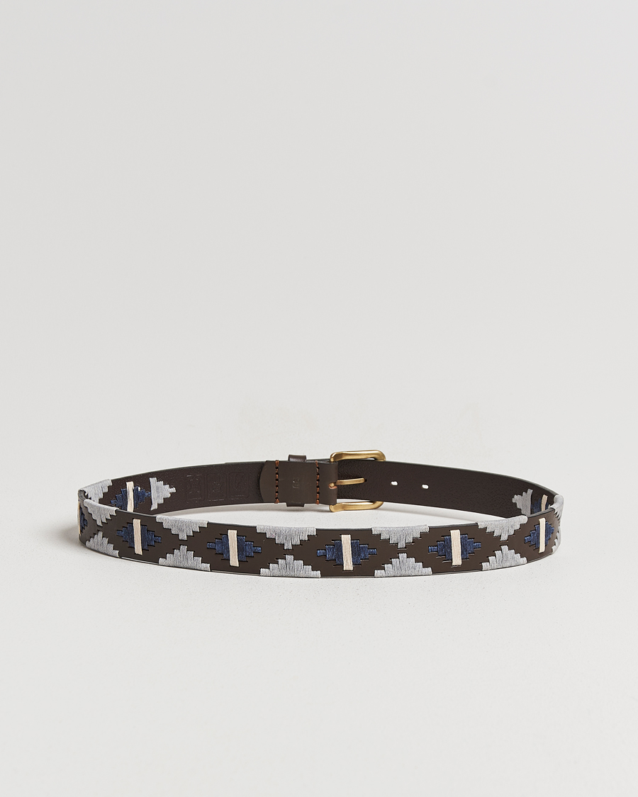 Mies | Vyöt | Pampeano | Tornado Hand Stitched Classic Leather Belt 3,5cm Brown