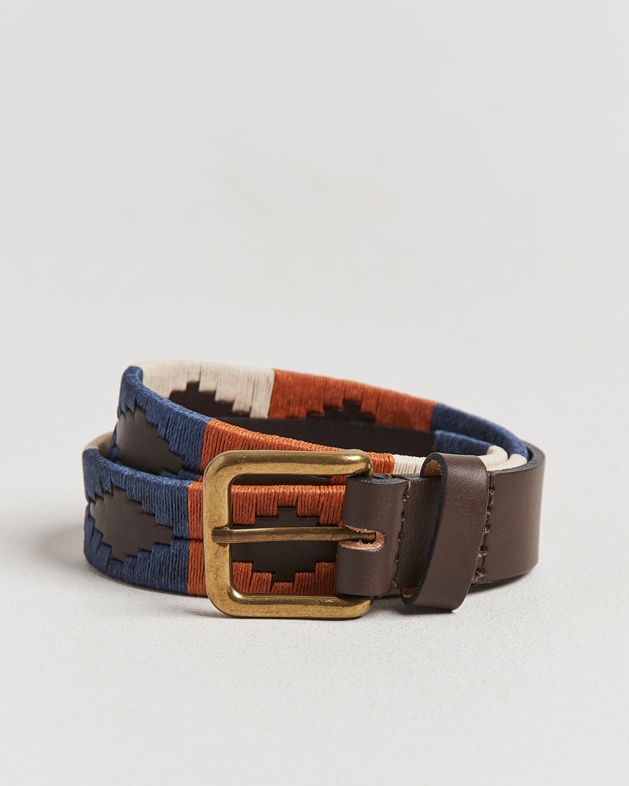Mies | Vyöt | Pampeano | Aurora Hand Stitched Classic Leather Belt 3,5cm Orange