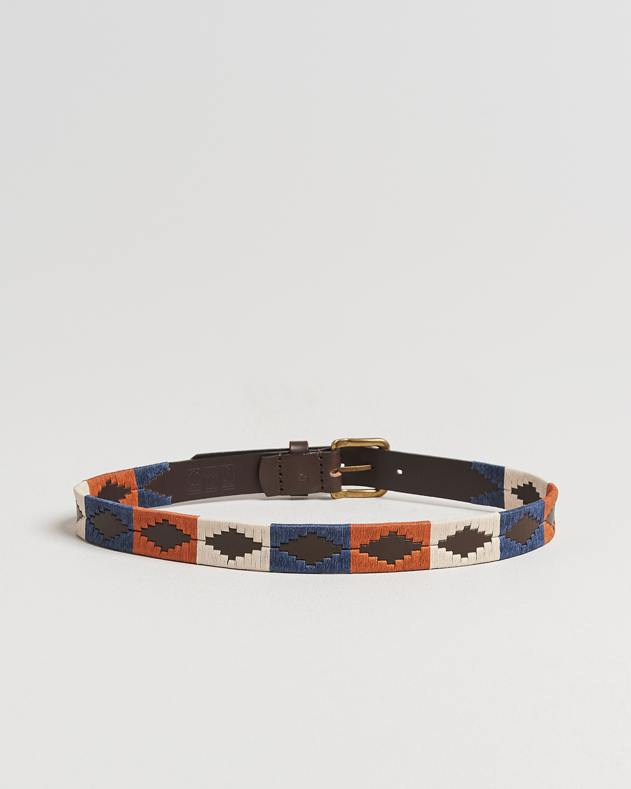 Mies | Vyöt | Pampeano | Aurora Hand Stitched Classic Leather Belt 3,5cm Orange