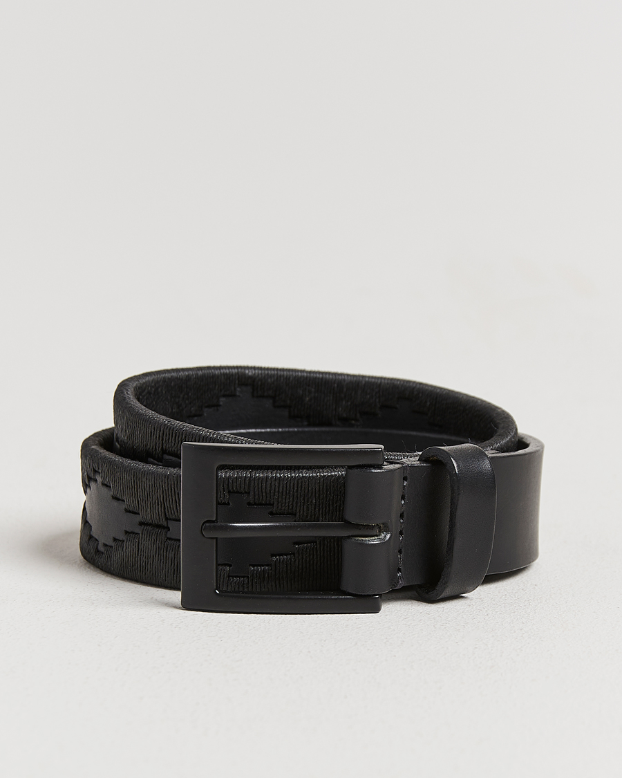 Mies | Vyöt | Pampeano | Bordado Hand Stitched Classic Leather Belt 3,5cm Black
