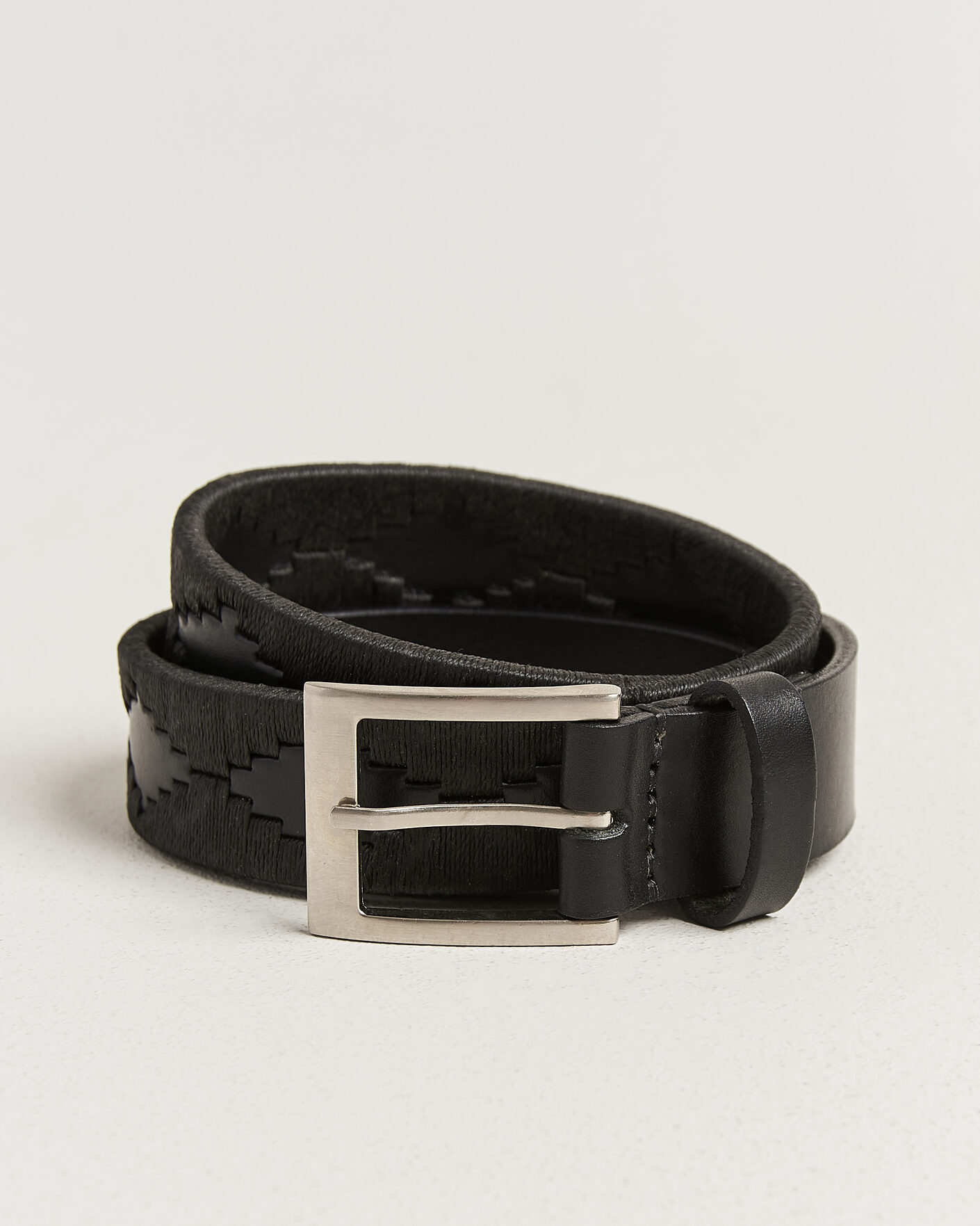 Mies | Vyöt | Pampeano | Bordado Hand Stitched Classic Leather Belt 3,5cm Black