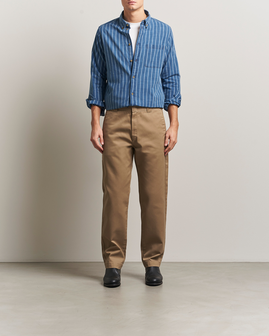 Mies | Kauluspaidat | LES DEUX | Indigo Stripe Shirt Denim Blue