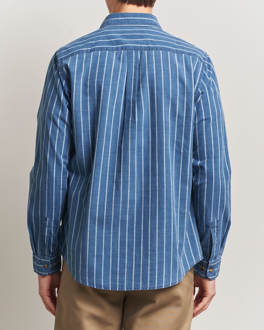Mies | Kauluspaidat | LES DEUX | Indigo Stripe Shirt Denim Blue