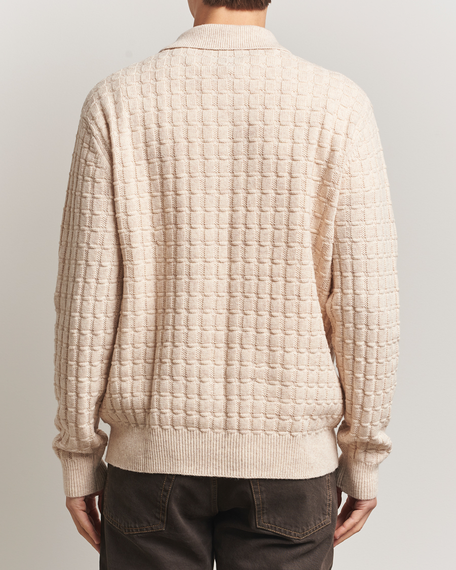 Mies | Puserot | LES DEUX | Gustav Structured Polo Knit Light Sand Melange