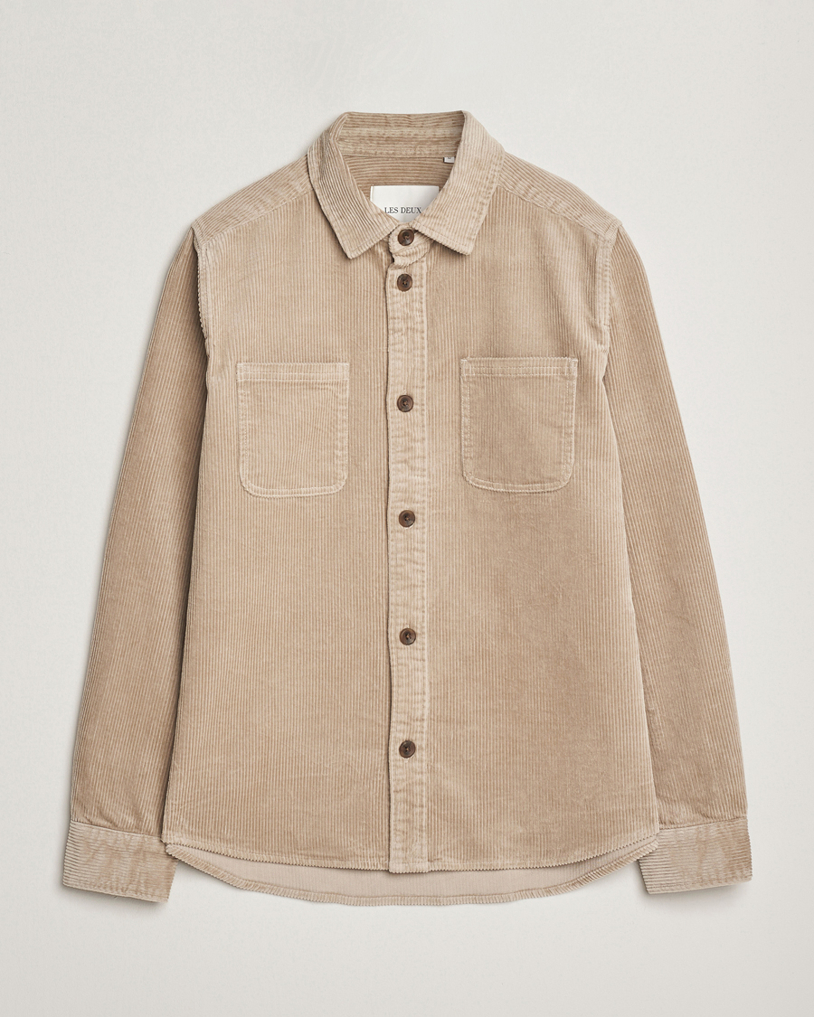 Mies | Kauluspaidat | LES DEUX | Kody Corduroy Overshirt Light Sand