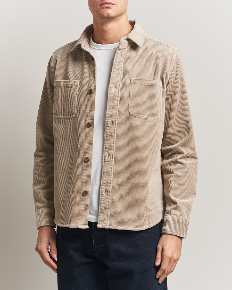 Mies | Kauluspaidat | LES DEUX | Kody Corduroy Overshirt Light Sand