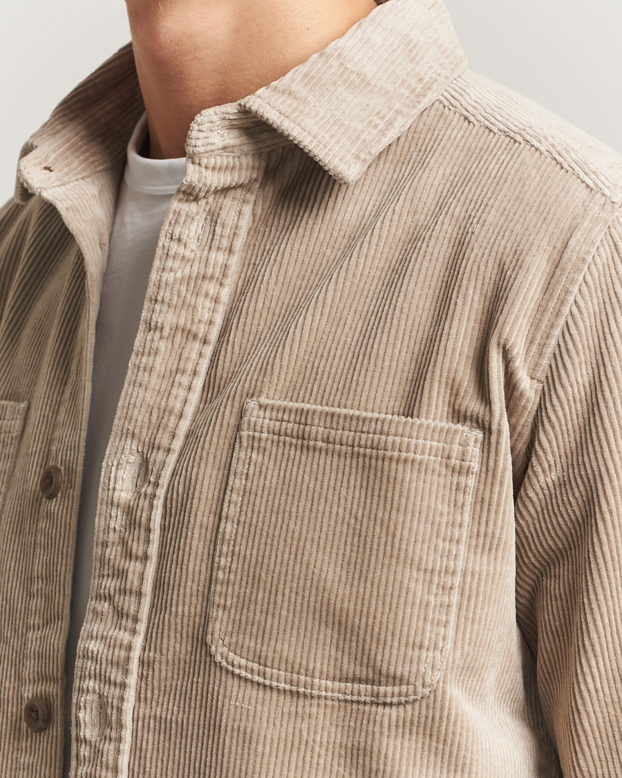 Mies | Kauluspaidat | LES DEUX | Kody Corduroy Overshirt Light Sand