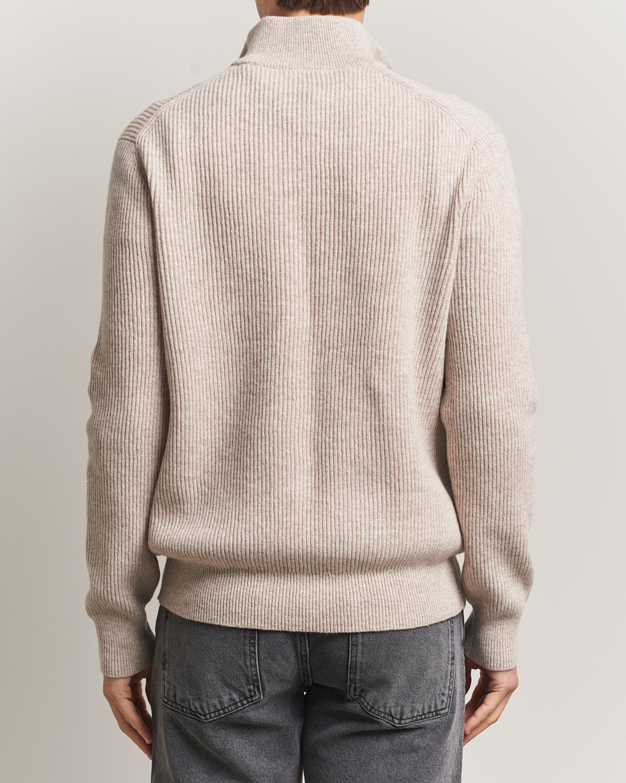 Mies | Puserot | LES DEUX | Eduard Half-Zip Knit Jumper Light Sand