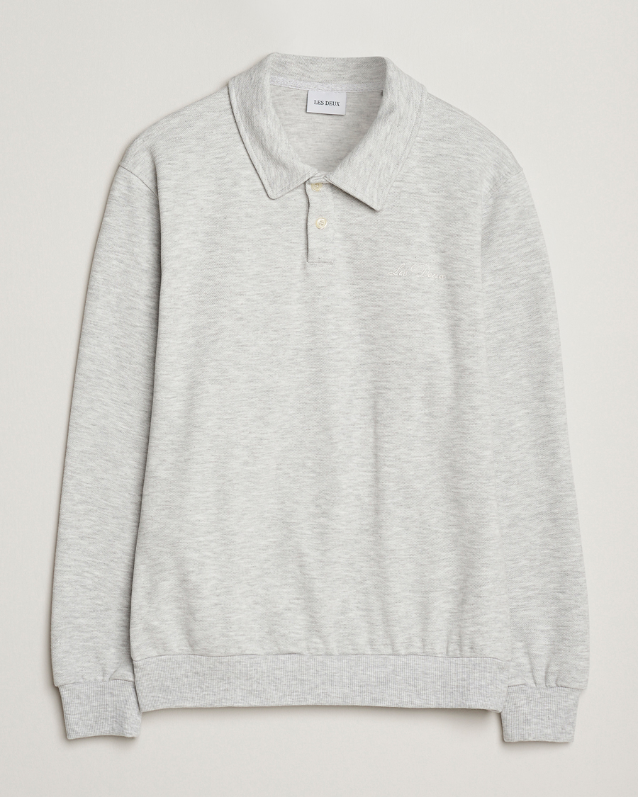 Mies | Puserot | LES DEUX | Ben Polo Pique Sweatshirt Snow Melange