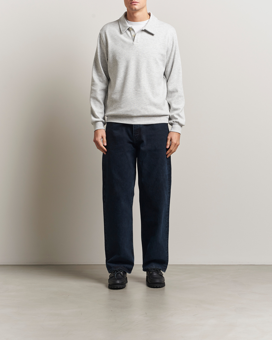 Mies | Puserot | LES DEUX | Ben Polo Pique Sweatshirt Snow Melange