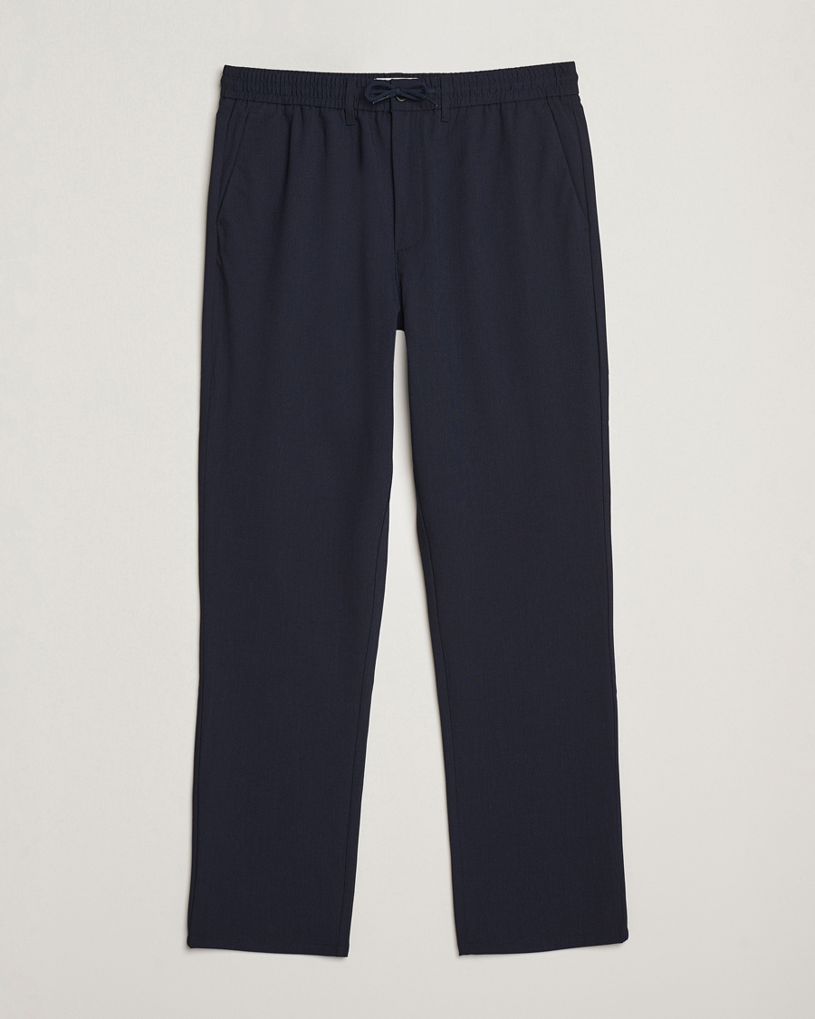 Mies | Housut | LES DEUX | Como Tapered Textured Pants Dark Navy Blue