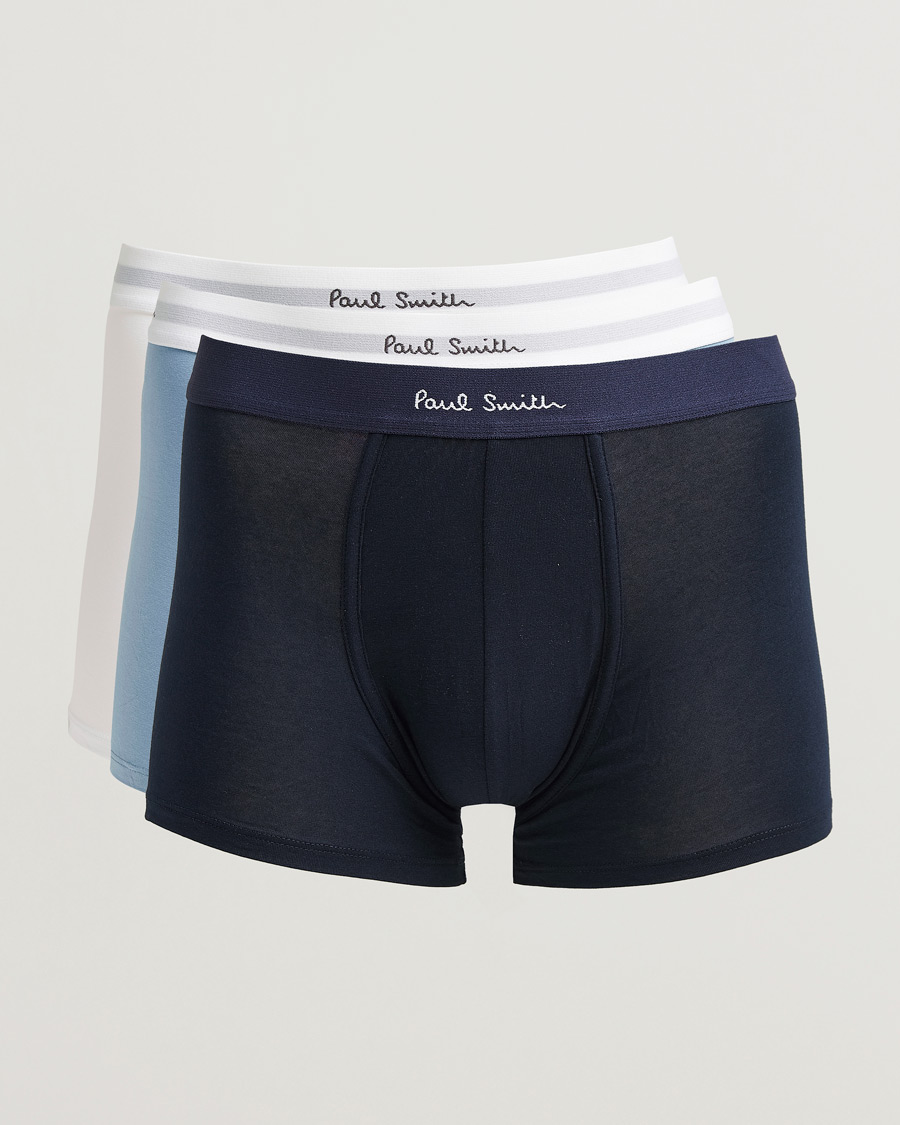 Mies | Alusvaatteet | Paul Smith | 3-Pack Trunk White/Navy/Light Blue