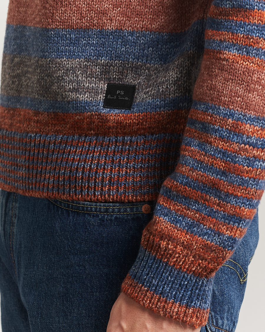Mies | Puserot | PS Paul Smith | Wool Knitted Striped Sweater Red Multi