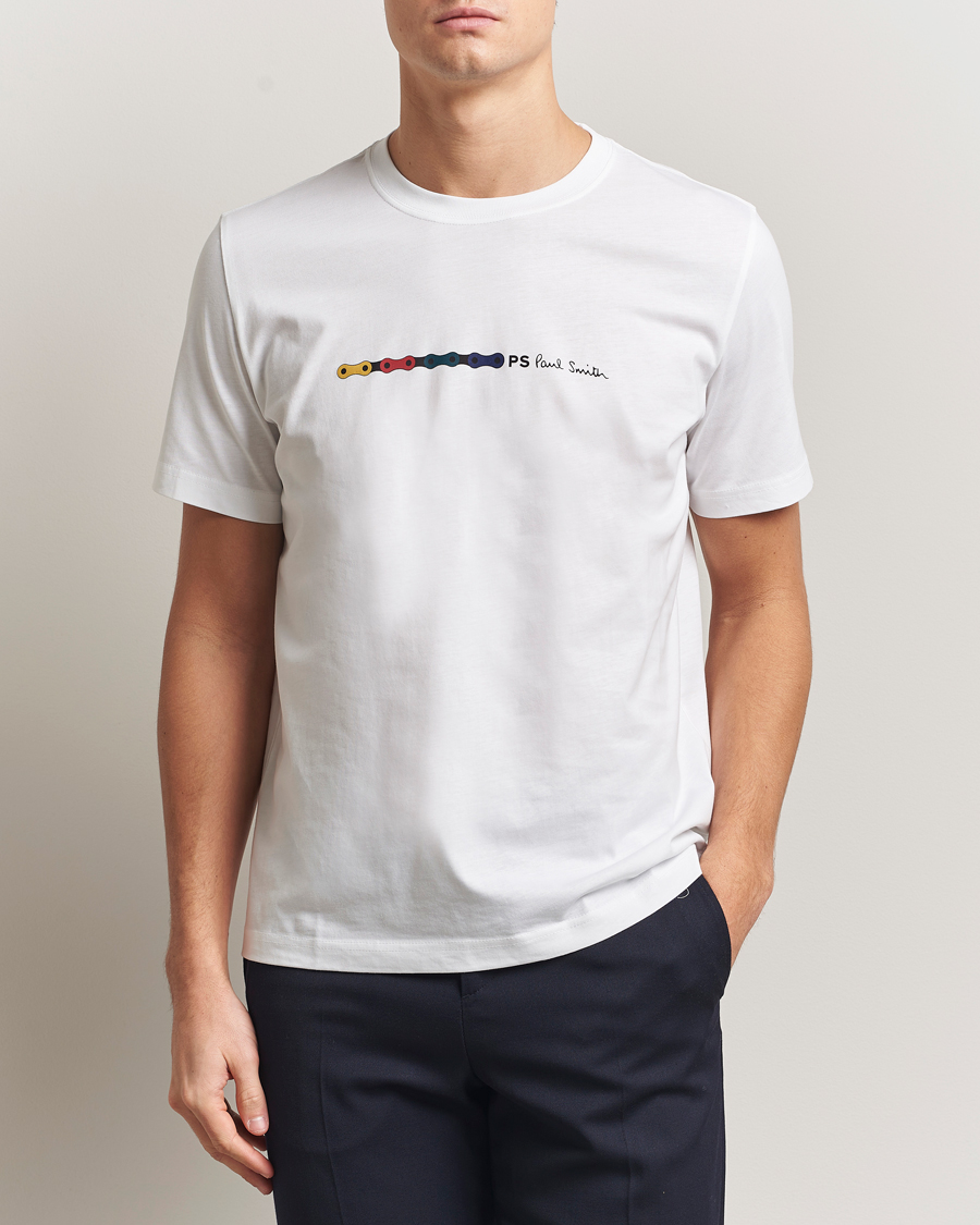 Mies | T-paidat | PS Paul Smith | Chain Printed T-Shirt White
