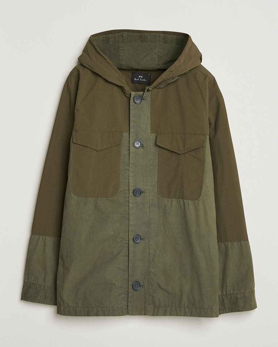 Mies | Takit | PS Paul Smith | Cotton Ripstop Hooded Jacket Dark Green