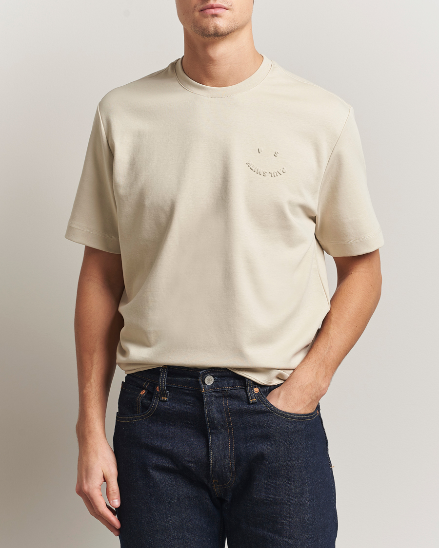 Mies | T-paidat | PS Paul Smith | Casual Fit Happy T-Shirt Ecru