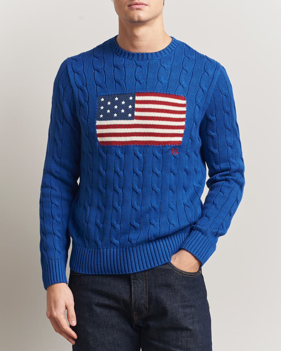Mies | Puserot | Polo Ralph Lauren | Cotton Cable Flag Sweater Sapphire Star