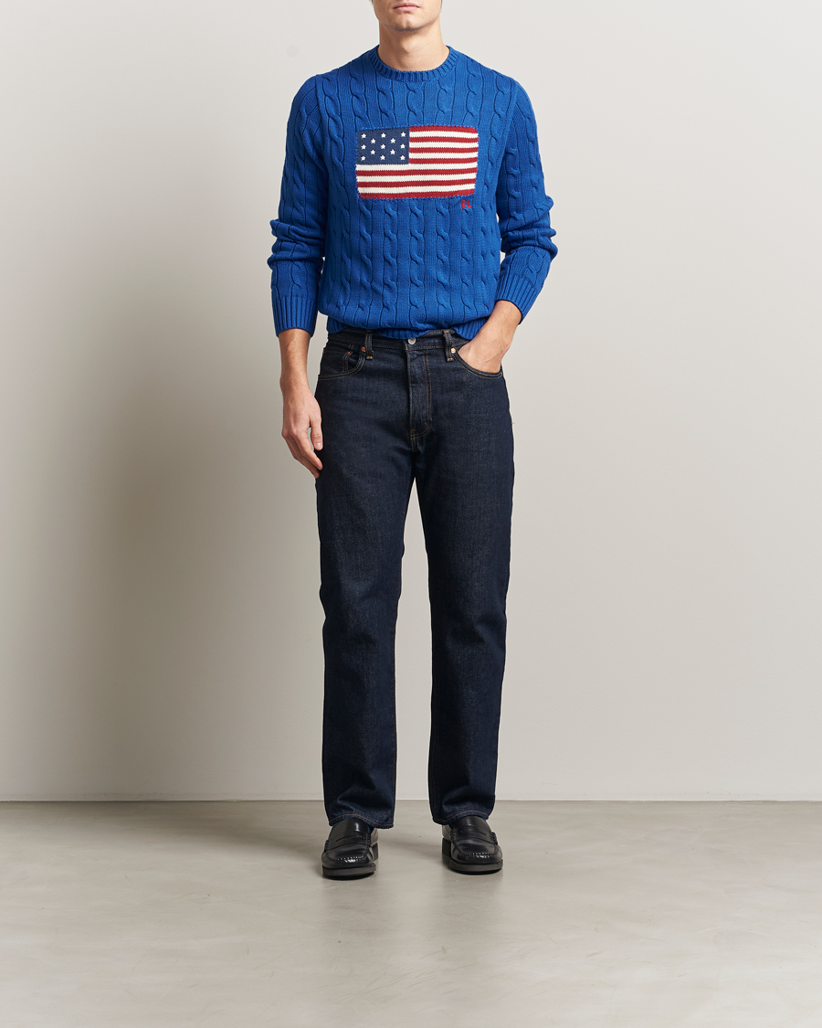 Mies | Puserot | Polo Ralph Lauren | Cotton Cable Flag Sweater Sapphire Star