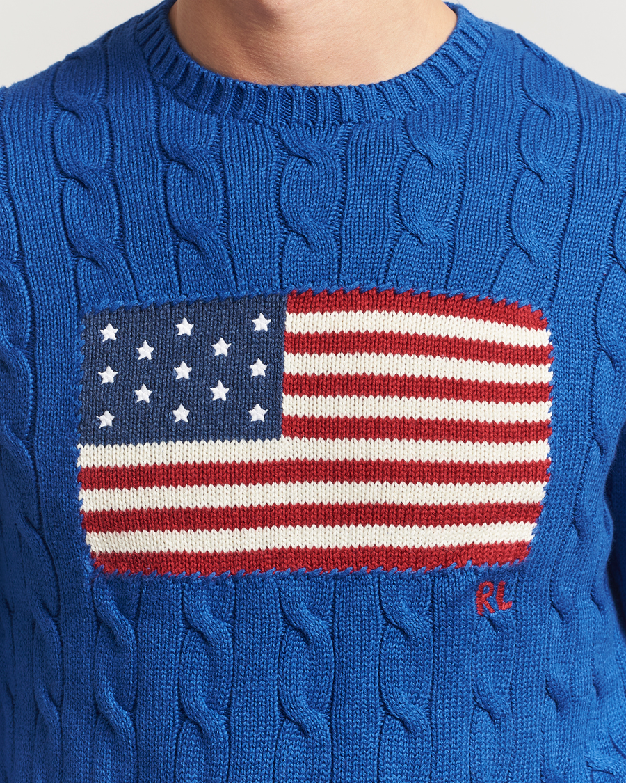Mies | Puserot | Polo Ralph Lauren | Cotton Cable Flag Sweater Sapphire Star
