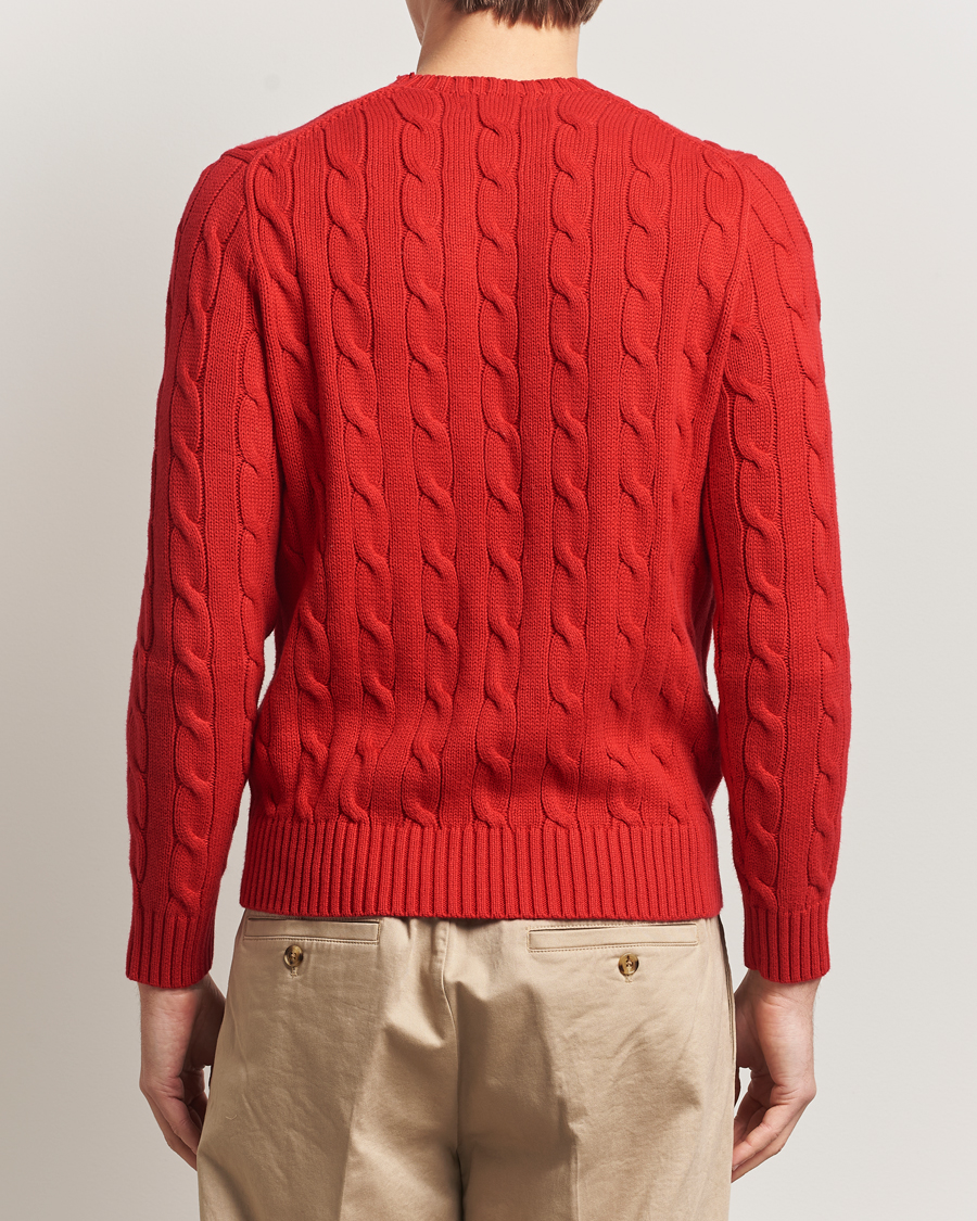 Mies | Puserot | Polo Ralph Lauren | Cotton Cable Flag Sweater RL 2000 Red
