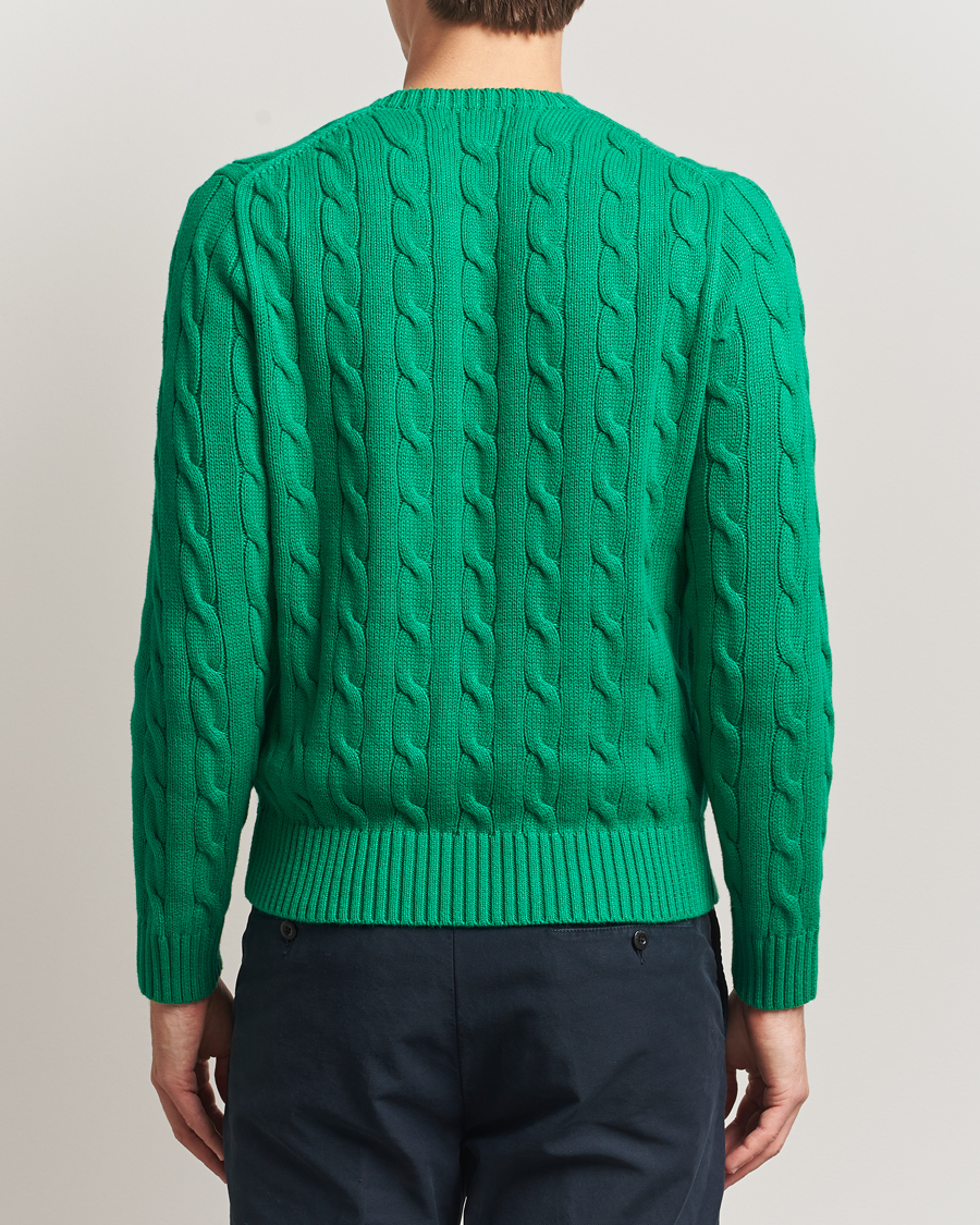 Mies | Puserot | Polo Ralph Lauren | Cotton Cable Flag Sweater Billiard Green