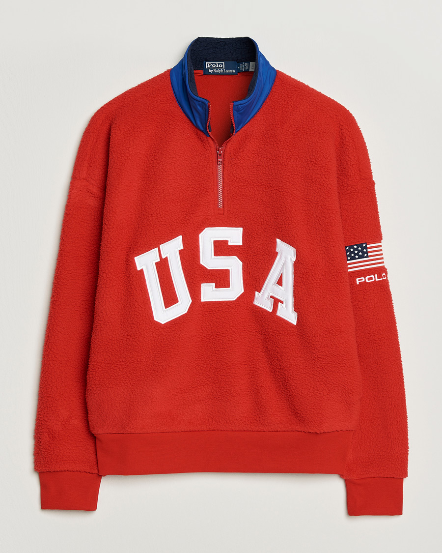 Mies | Puserot | Polo Ralph Lauren | Polar Half Zip USA Fleece RL 2000 Red
