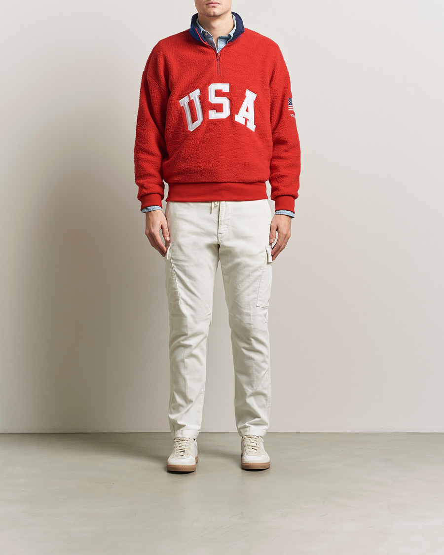Mies | Puserot | Polo Ralph Lauren | Polar Half Zip USA Fleece RL 2000 Red