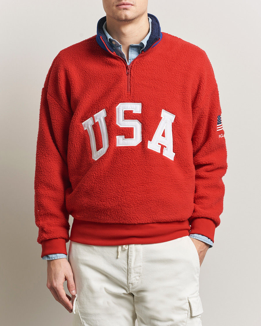 Mies | Puserot | Polo Ralph Lauren | Polar Half Zip USA Fleece RL 2000 Red