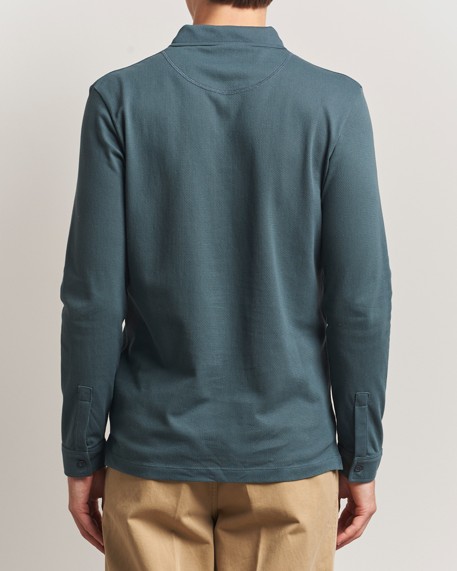 Mies | Pikeet | Sunspel | Long Sleeve Riviera Polo Shirt Dark Petrol