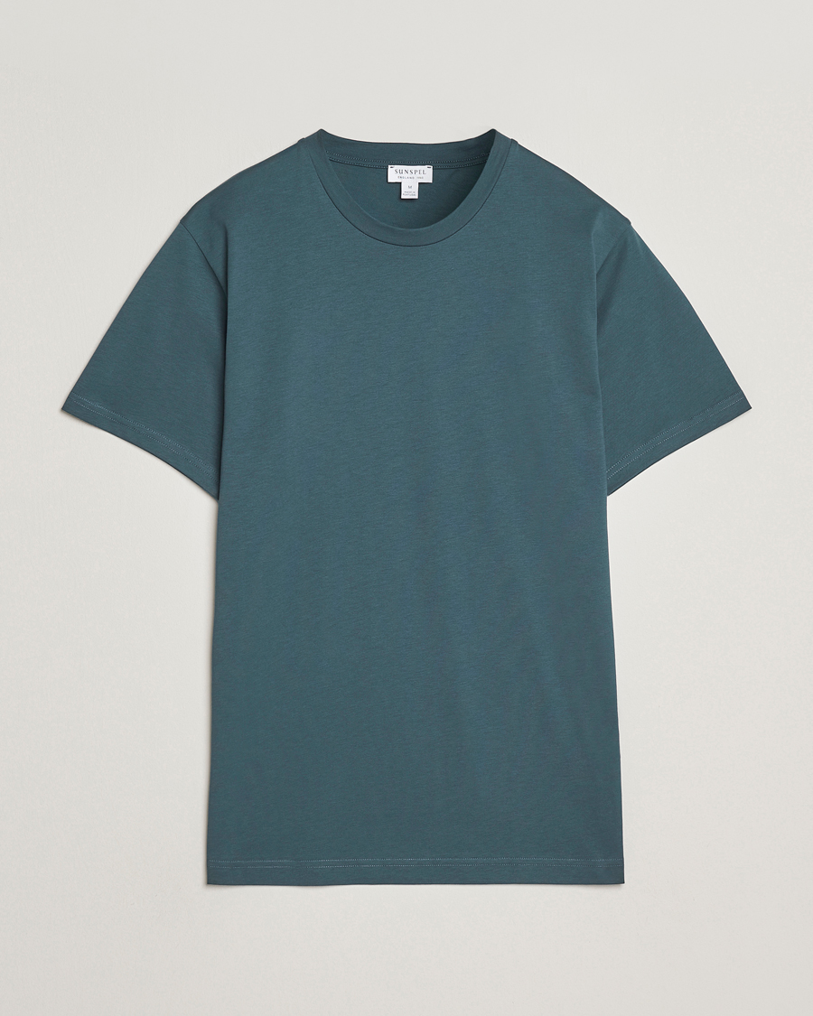 Mies | T-paidat | Sunspel | Riviera Midweight T-Shirt Dark Petrol
