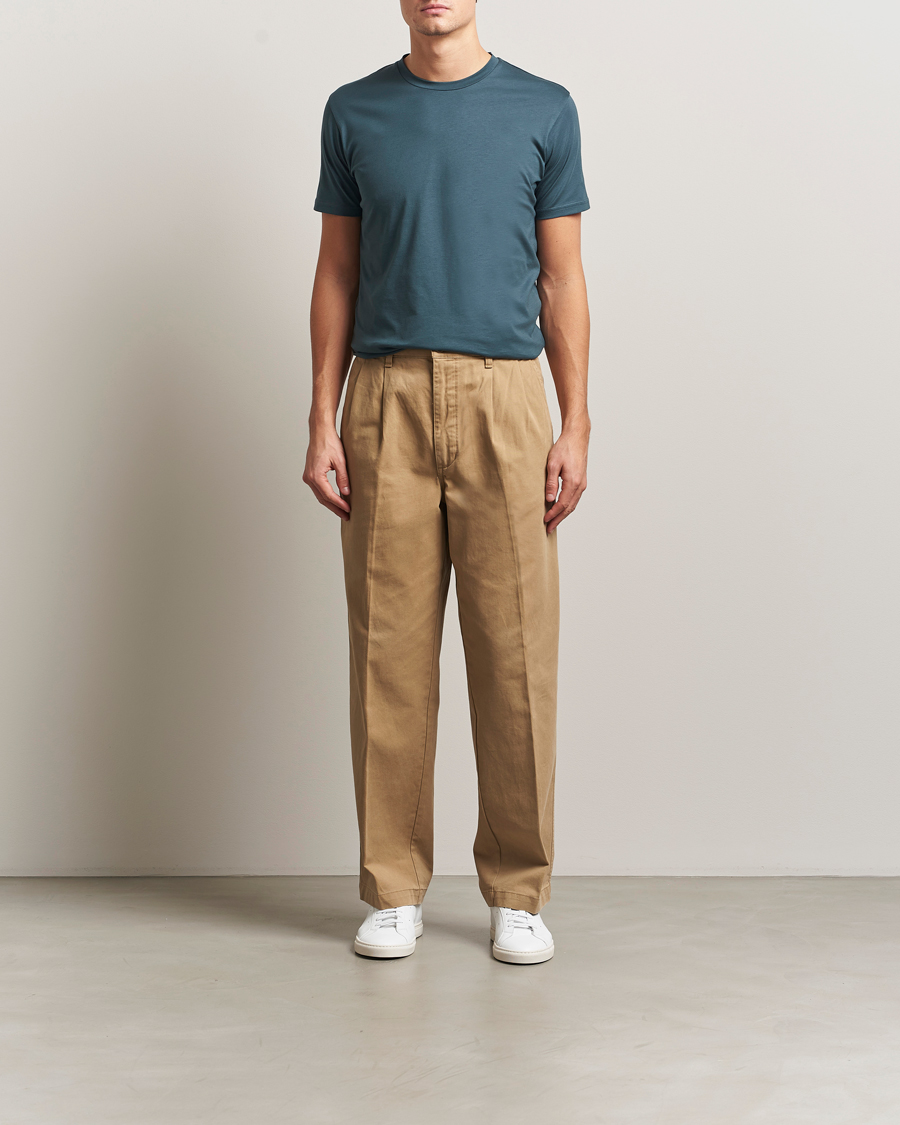 Mies | T-paidat | Sunspel | Riviera Midweight T-Shirt Dark Petrol