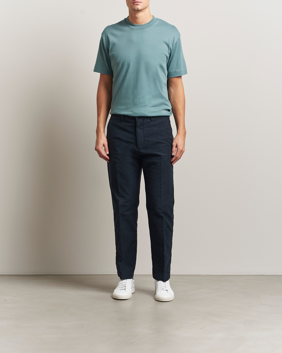 Mies | T-paidat | Sunspel | Heavy Weight Supima Cotton T-Shirt Steel Green
