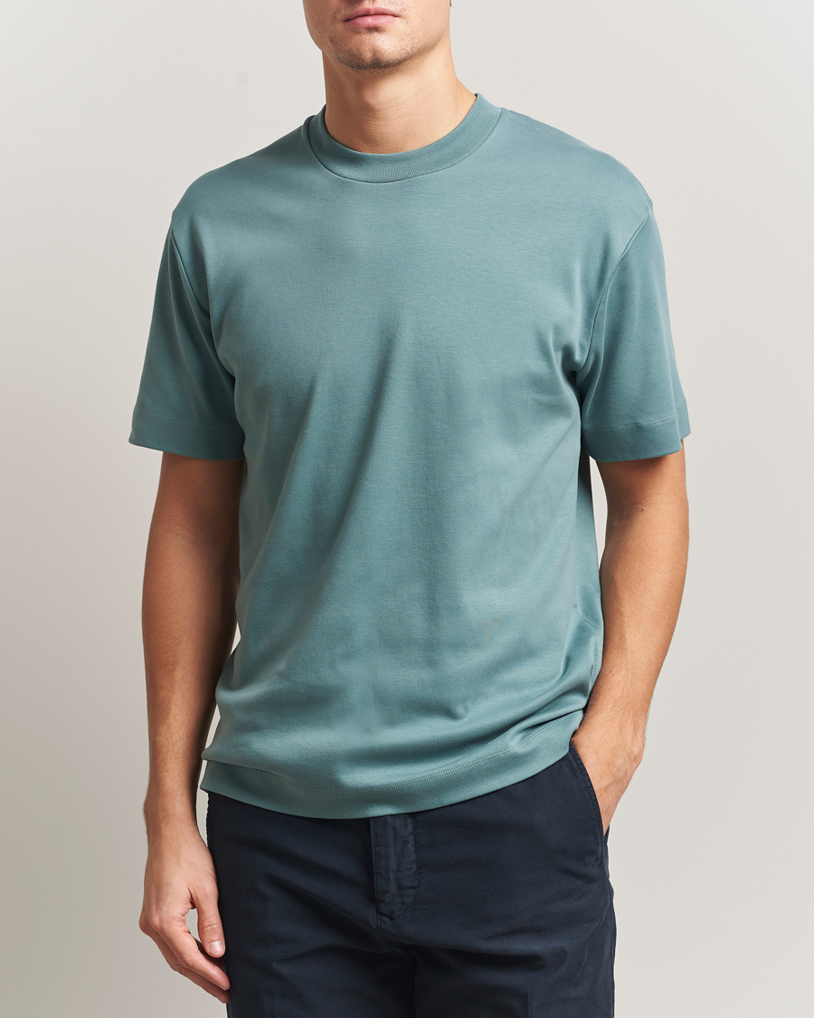 Mies | T-paidat | Sunspel | Heavy Weight Supima Cotton T-Shirt Steel Green