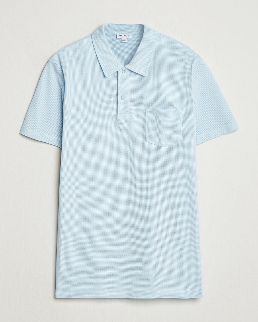 Mies | Pikeet | Sunspel | Riviera Polo Shirt Frost Blue