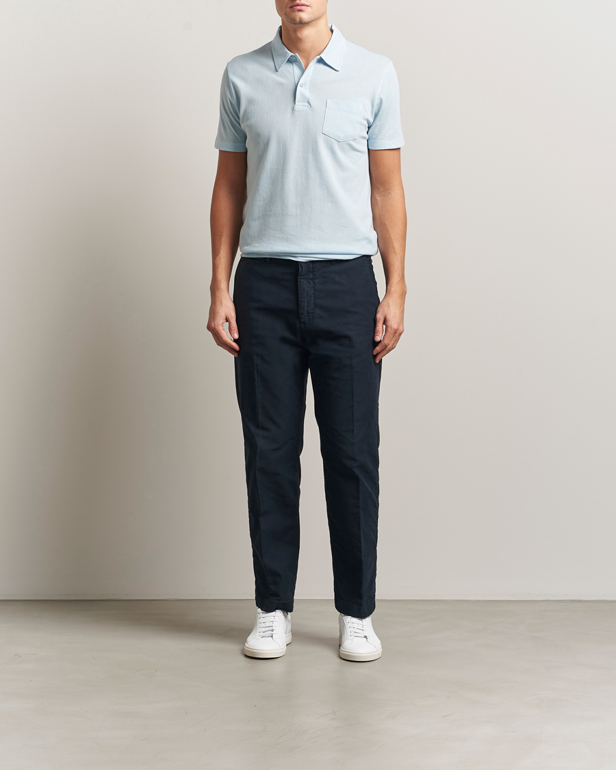 Mies | Pikeet | Sunspel | Riviera Polo Shirt Frost Blue