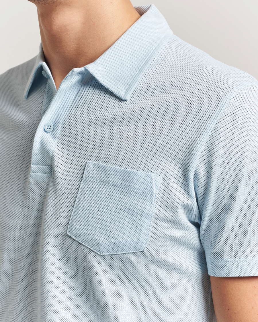 Mies | Pikeet | Sunspel | Riviera Polo Shirt Frost Blue