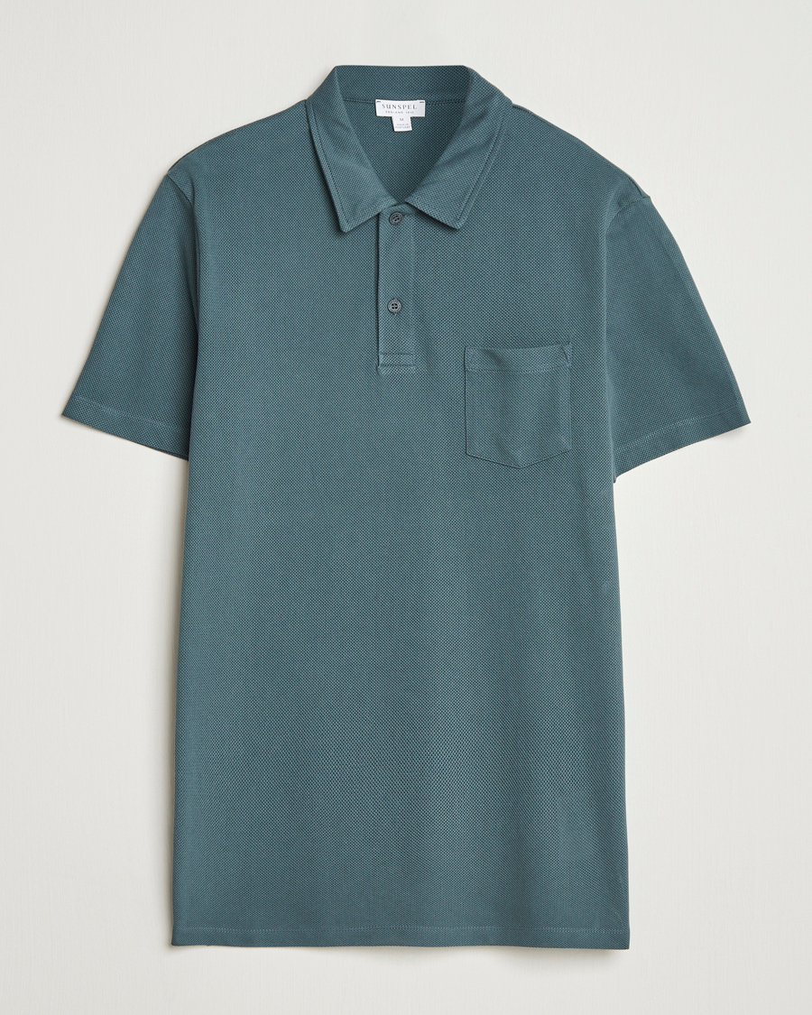 Mies | Pikeet | Sunspel | Riviera Polo Shirt Dark Petrol