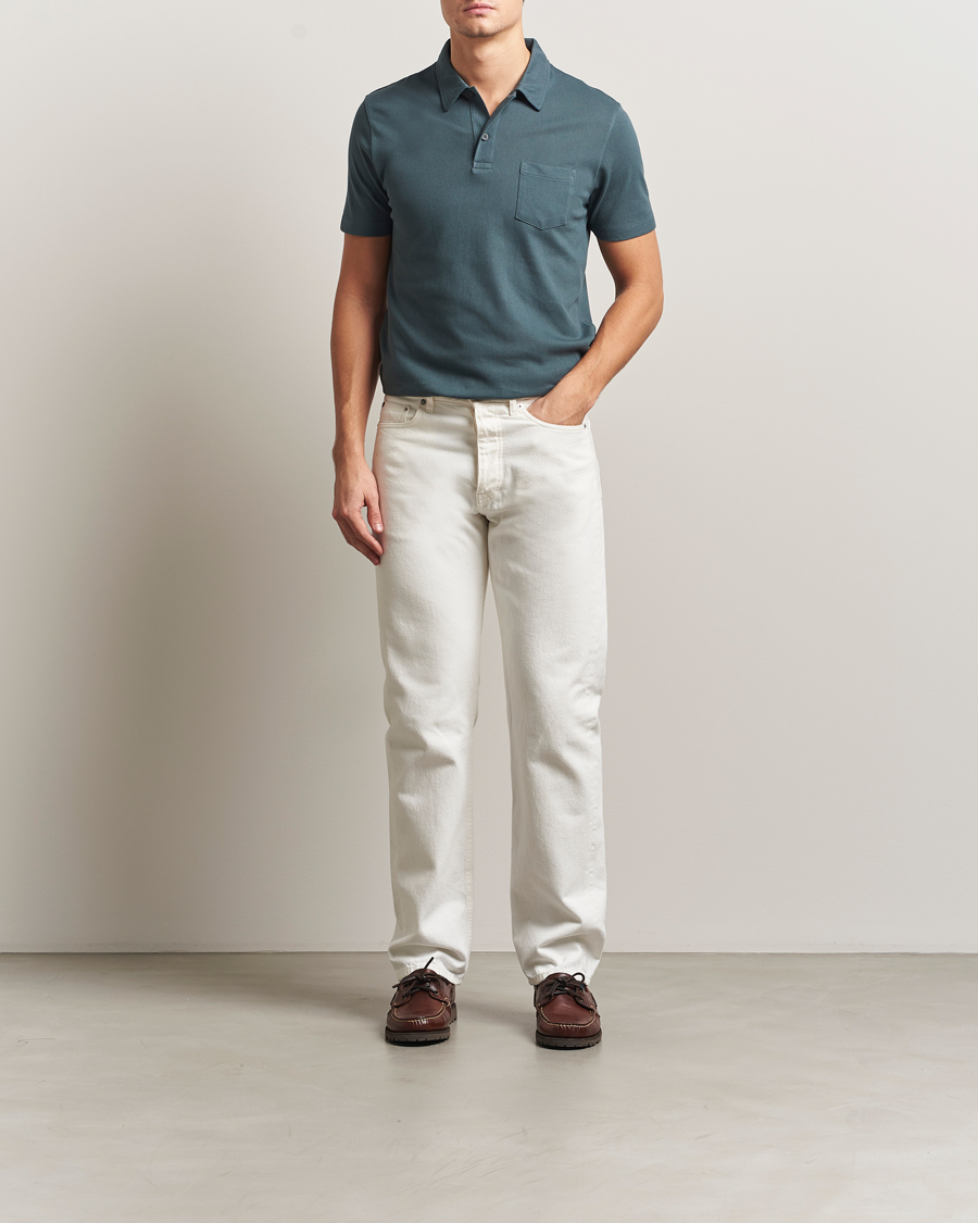 Mies | Pikeet | Sunspel | Riviera Polo Shirt Dark Petrol